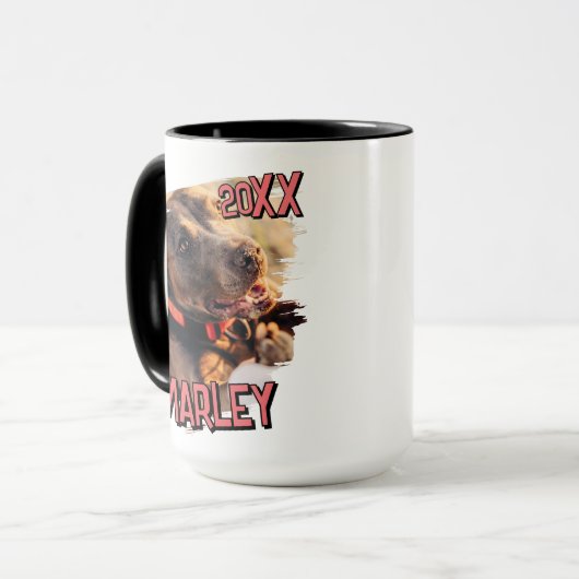 モダンシンプルよくはしゃぐグランジカスタムPet写真 マグカップ (正面左)