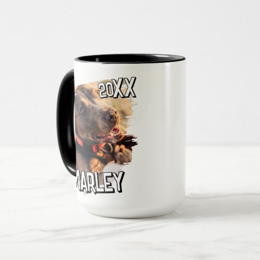 モダンシンプルよくはしゃぐグランジカスタムPet写真 マグカップ (正面左)