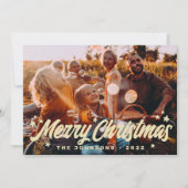 モダンシンプルよくはしゃぐGreetings Stars Family Photo シーズンカード (正面)