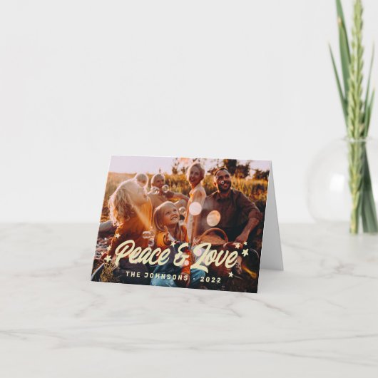 モダンシンプルよくはしゃぐGreetings Stars Family Photo シーズンカード (正面)