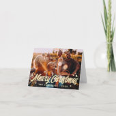 モダンシンプルよくはしゃぐGreetings Stars Family Photo シーズンカード (正面)