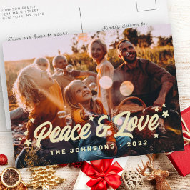 モダンシンプルよくはしゃぐGreetings Stars Family Photo シーズンポストカード