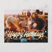 モダンシンプルよくはしゃぐGreetings Stars Family Photo シーズンポストカード (正面)