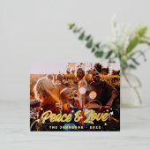 モダンシンプルよくはしゃぐGreetings Stars Family Photo 箔シーズンポストカード (立ち正面)