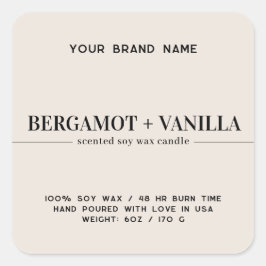 モダンシンプルろうそくラベル包装ラベル スクエアシール