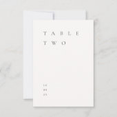 モダンシンプルアイボリーテーブル番号 招待状 (正面)