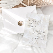 モダンシンプルアイボリー結婚式招待状