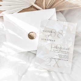 モダンシンプルアイボリー結婚式招待状 招待状