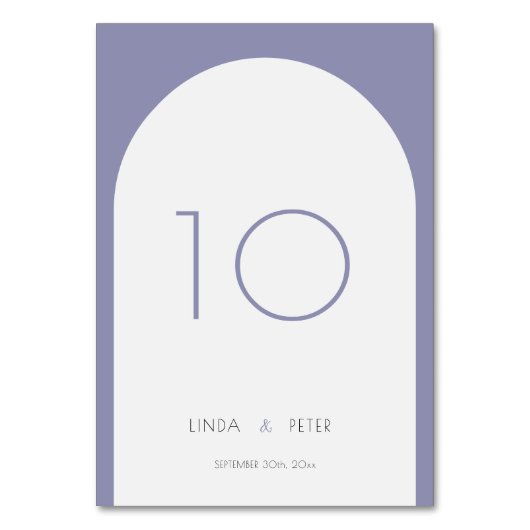 モダンシンプルアルチパープル結婚ズ テーブルナンバー (正面)