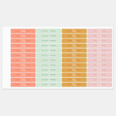 モダンシンプルイニシャルピンクガーリー防水名 ラベル (シート)