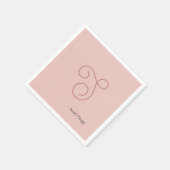 モダンシンプルイニシャルモノグラムの スタンダードカクテルナプキン (角)