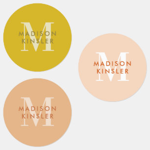 モダンシンプルイニシャルBoho防水名ラベル ラベル