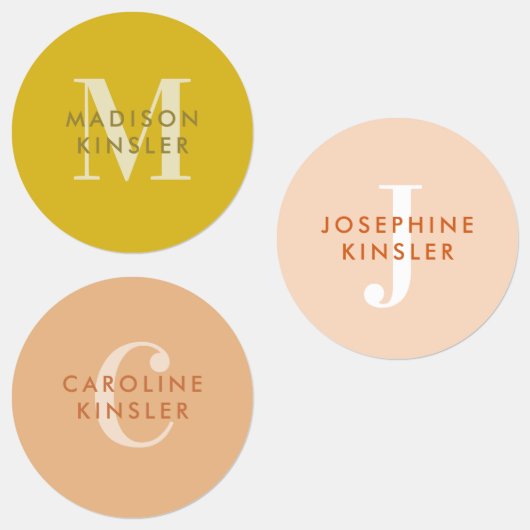 モダンシンプルイニシャルBoho防水名ラベル ラベル (グループ)