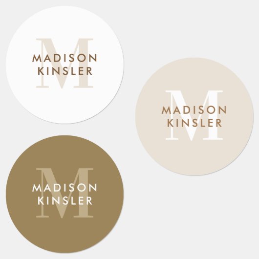 モダンシンプルイニシャルBoho防水名ラベル ラベル (グループ)