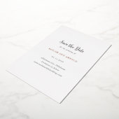 モダンシンプルウェディングの「Save the Date」 箔招待状 (回転した状態)