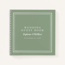 モダンシンプルウェディング予算ゲストブック サージュグリーン ノートブック
