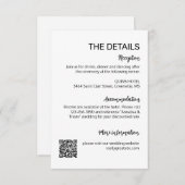 モダンシンプルウェディング詳細カード エンクロージャーカード (正面/裏面)