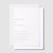 モダンシンプルウェディング ベラム紙招待状 (オフセット)