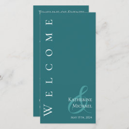 モダンシンプルエメラルドグリーン結婚式 プログラム-