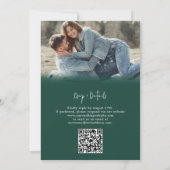 モダンシンプルエメラルドグリーンRSVP QRコード結婚s 招待状 (裏面)