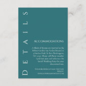 モダンシンプルエメラルド結婚グリーン詳細- エンクロージャーカード (裏面)