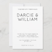 モダンシンプルエレガントなウェディングパーソナライズされた写真 招待状 (正面)