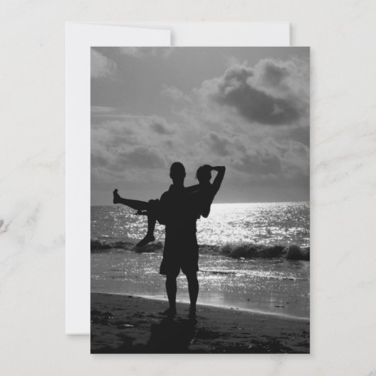 モダンシンプルエレガントなウェディングパーソナライズされた写真 招待状 (裏面)