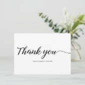 モダンシンプルエレガントなウェディングフォト感謝していユー サンキューカード (スタンド正面)