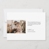 モダンシンプルエレガントなウェディングフォト感謝していユー サンキューカード (裏面)