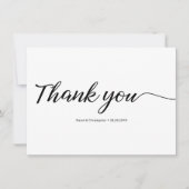 モダンシンプルエレガントなウェディングフォト感謝していユー サンキューカード (正面)