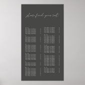 モダンシンプルエレガントなウェディング座席表 ポスター (正面)