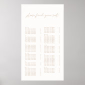 モダンシンプルエレガントなウェディング座席表 ポスター (正面)