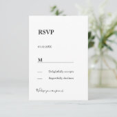 モダンシンプルエレガントな返信カード RSVP 付属 エンクロージャーカード (スタンド正面)