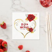 モダンシンプルエレガントはカップルの名結婚前 スタンダードカクテルナプキン (インサイチュ)