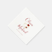 モダンシンプルエレガントはカップルの名結婚前 スタンダードカクテルナプキン (角)