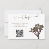 モダンシンプルエレガントカラーJoshuaツリーQRコード 出欠カード (正面)