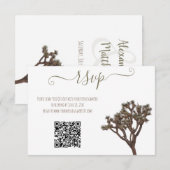 モダンシンプルエレガントカラーJoshuaツリーQRコード 出欠カード (正面/裏面)