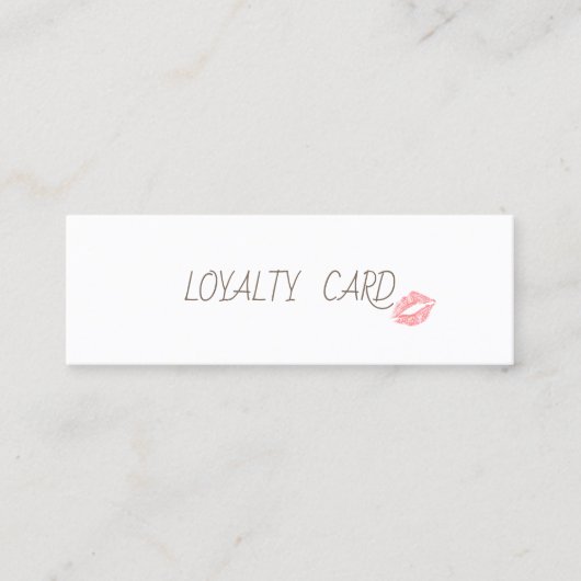モダンシンプルエレガントグリッター唇、白 ロイヤリティカード (正面)