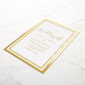 モダンシンプルエレガントゴールデン結婚フォイル 箔招待状 (回転した状態)
