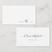 モダンシンプルエレガントス結婚ト座席表 プレイスカード (正面/裏面)