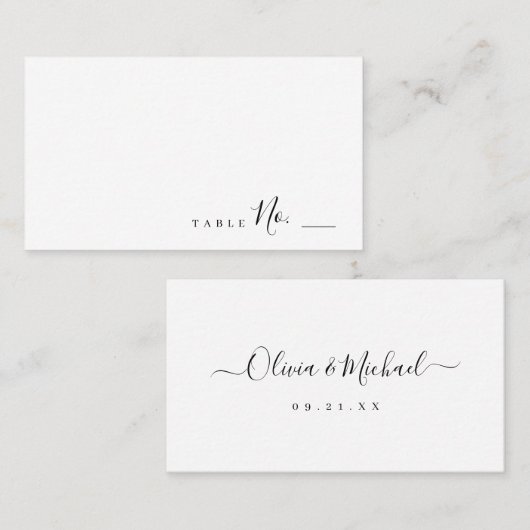 モダンシンプルエレガントス結婚ト座席表 プレイスカード (正面/裏面)