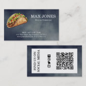 モダンシンプルエレガントタコブラックシャルボード 名刺 (正面/裏面)