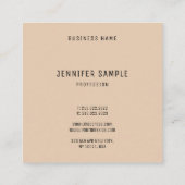 モダンシンプルエレガントテンプレートカスタム スクエア名刺 (裏面)