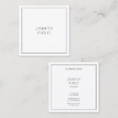 モダンシンプルエレガントテンプレートプロフェッショナル スクエア名刺 (正面/裏面)