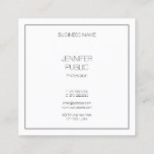 モダンシンプルエレガントテンプレートプロフェッショナル スクエア名刺 (裏面)