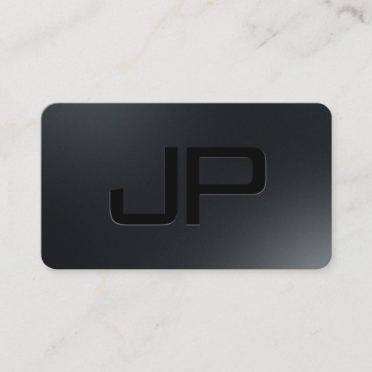 モダンシンプルエレガントテンプレートモノグラムブラック 名刺 (正面)