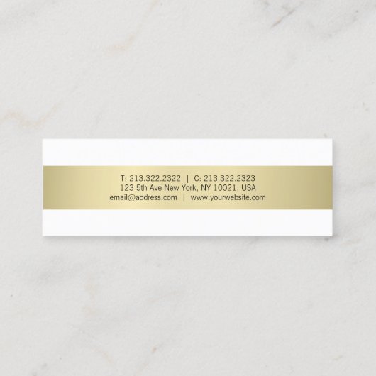 モダンシンプルエレガントデザイントレンディープレインラグジュアリー スキニー名刺 (裏面)