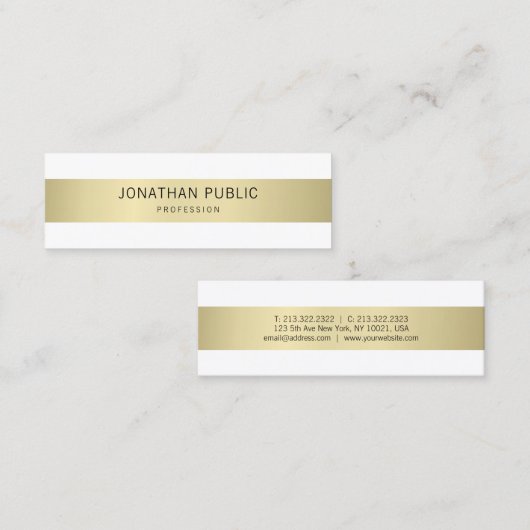 モダンシンプルエレガントデザイントレンディープレインラグジュアリー スキニー名刺 (正面/裏面)