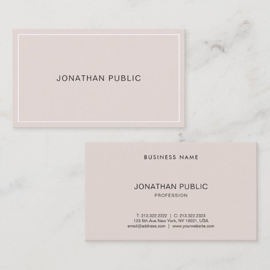 モダンシンプルエレガントデザインプロフェッショナルトレンディー 名刺 (正面/裏面)