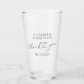 モダンシンプルエレガントミニマルチハート結婚 タンブラーグラス (正面)